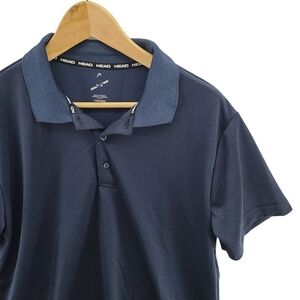 Head Men's Short Sleeve Activewear Golf Training Polo Shirt Blue Summer Wear